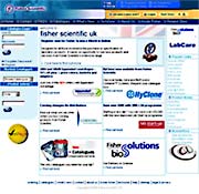 screen shot of the Fisher Scientific web site