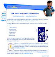 screen shot of the Village Nannies web site